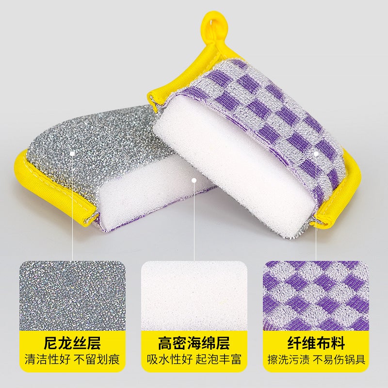 Generation Square Bamboo Fiber Ingot Towel Double-Sided High Elastic Sponge Sponge Kitchen Dishwashing Factory - Image 4